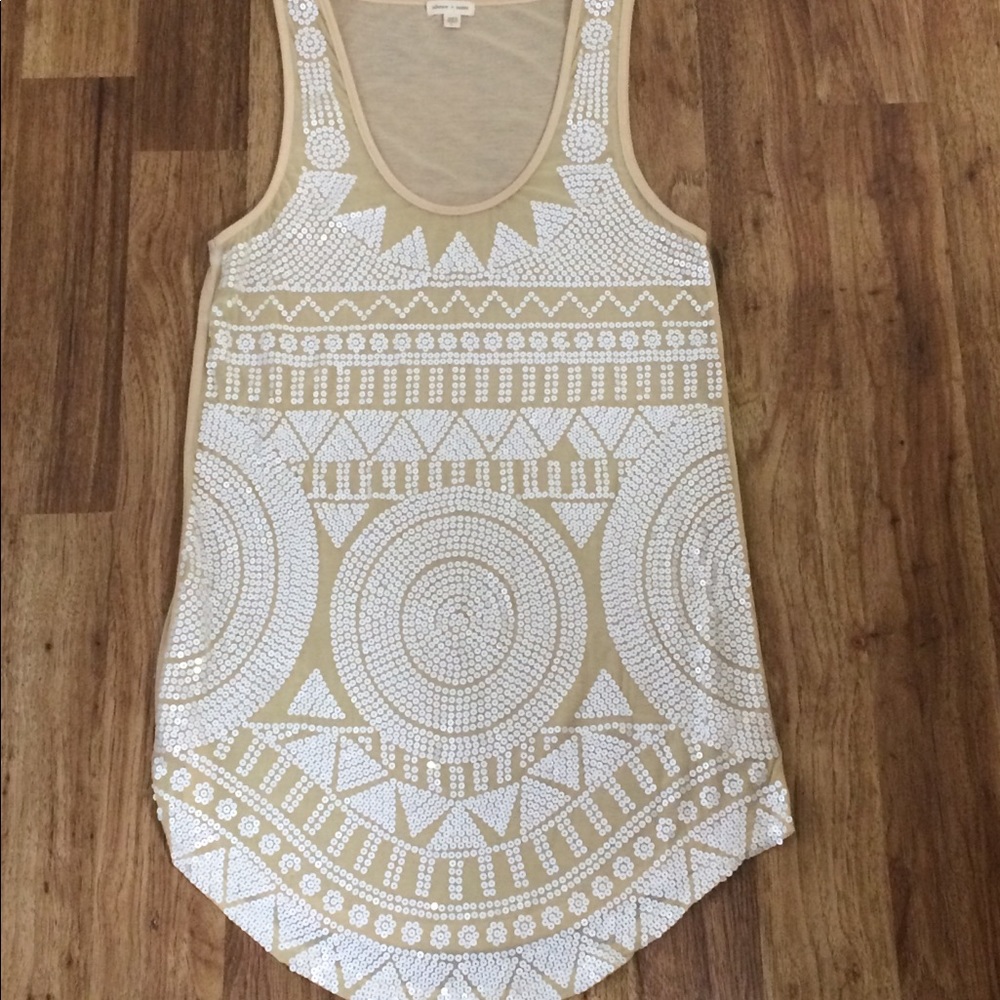 Tan/nude sequined beach cover